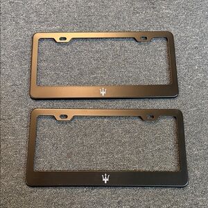 Maserati Black License Plate Frame Set